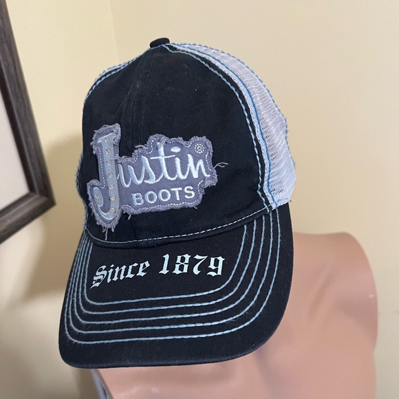 Justin Boots Accessories Justin Boots Designer Blue Adjustable Hat